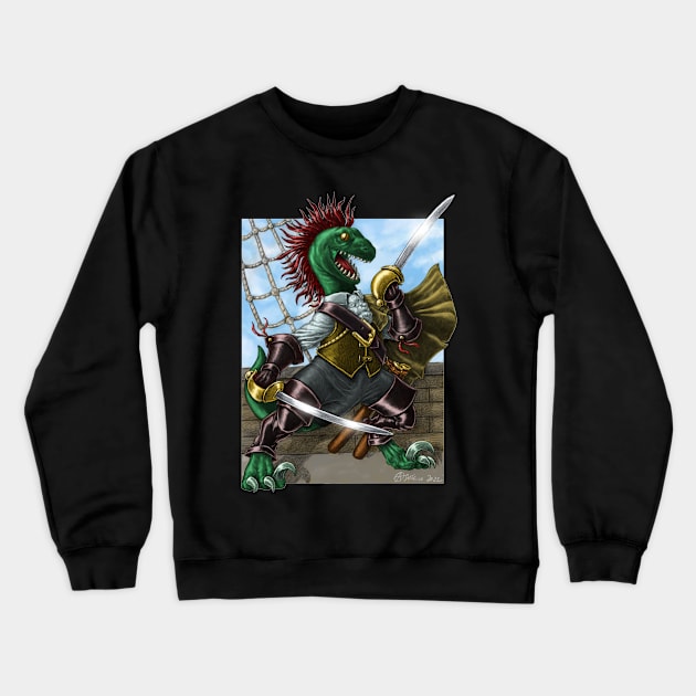 Velociraptor Swashbuckler Crewneck Sweatshirt by adefelice